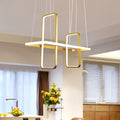 DecorBites™ Simple Style Metal Rectangle Ceiling Pendant Light with Black/Gold Finish - Warm/White Island Light Fixture