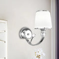 DecorBites™ Simplicity Chrome Conic 1-Head Wall Light Fixture with White Glass Shade