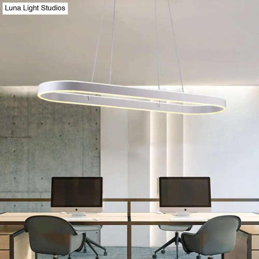 DecorBites™ Simplicity Ellipse LED Island Pendant Acrylic Ceiling Light - Black/White/Gold, Width Options: 31.5"/39"/47