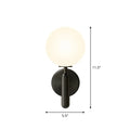 DecorBites™ Simplicity Glass Ball Wall Sconce - 1-Light Stairs Wall Mount Lighting Fixture