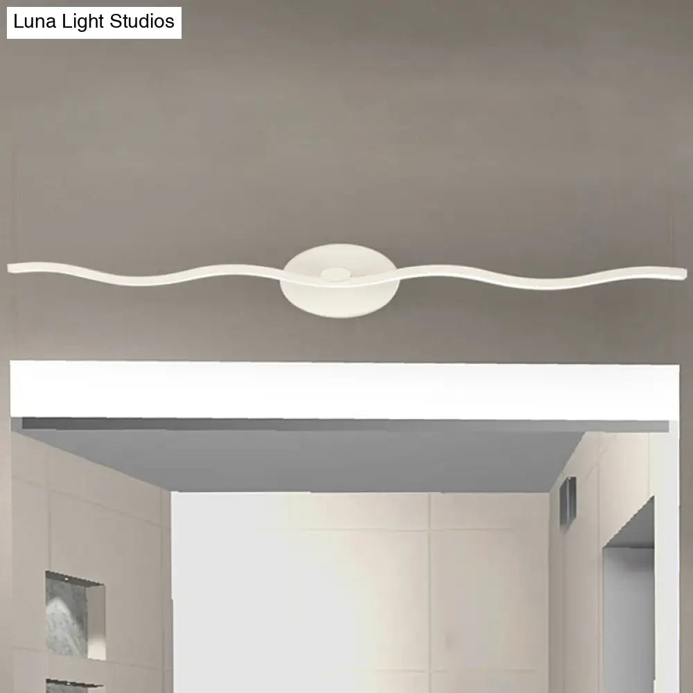 DecorBites™ Simplicity LED Acrylic Wall Sconce Vanity Light – 18"/26.5" L White Wave Design for Bathroom