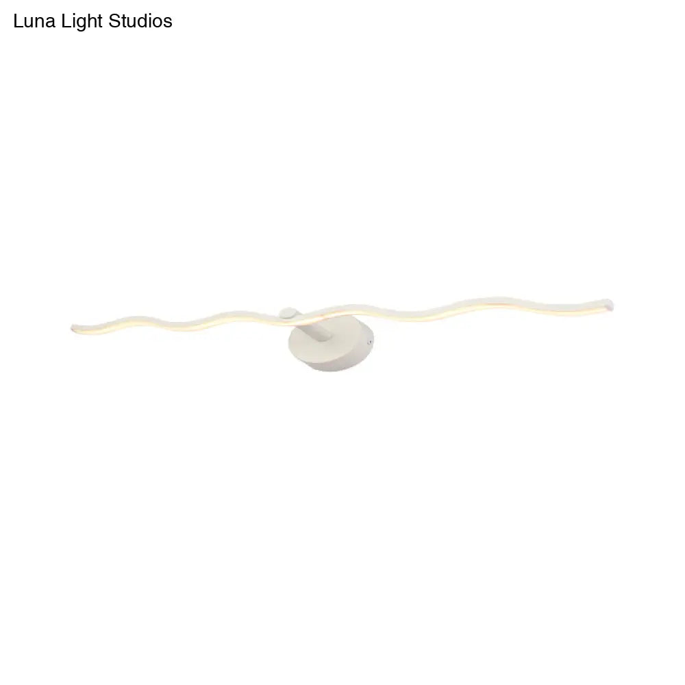 DecorBites™ Simplicity LED Acrylic Wall Sconce Vanity Light – 18"/26.5" L White Wave Design for Bathroom