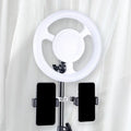 DecorBites™ Simplicity Ring Make-Up Light Metal Phone Holder with USB LED Fill-in Flash in Black