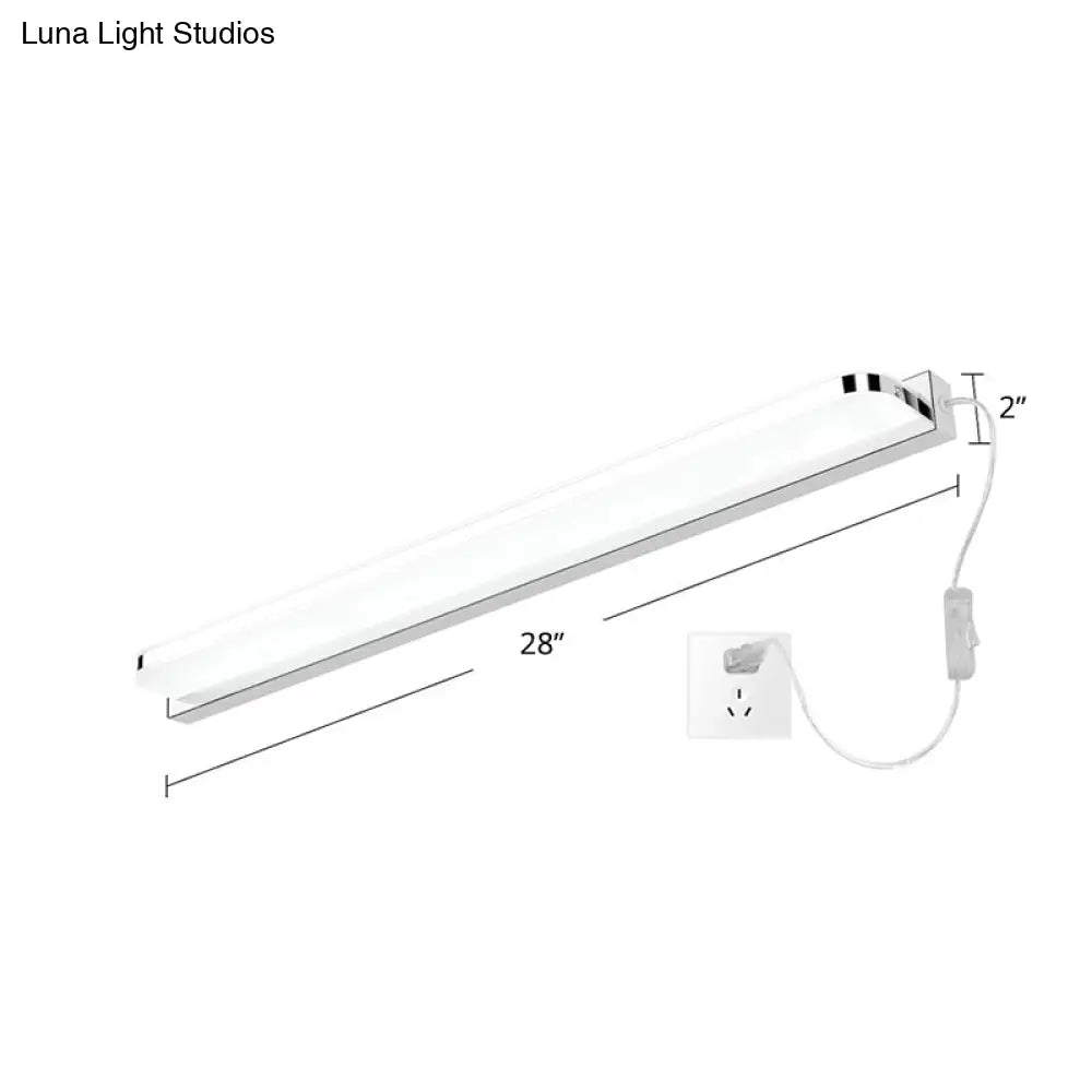 DecorBites™ Simplicity Stainless Steel LED Vanity Wall Light with Rounded Corners