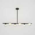 DecorBites™ Sleek 6-Light Modern Island Pendant: Transparent Glass Ceiling Light for Dining Table
