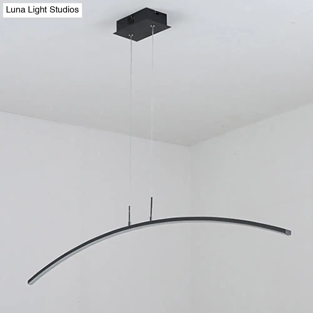 DecorBites™ Sleek Black/White Arch Island LED Pendant Lamp for Elegant Dining Table Lighting
