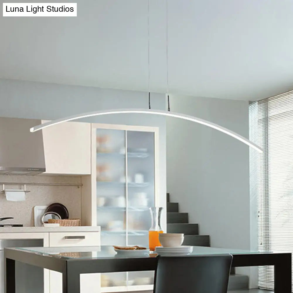 DecorBites™ Sleek Black/White Arch Island LED Pendant Lamp for Elegant Dining Table Lighting