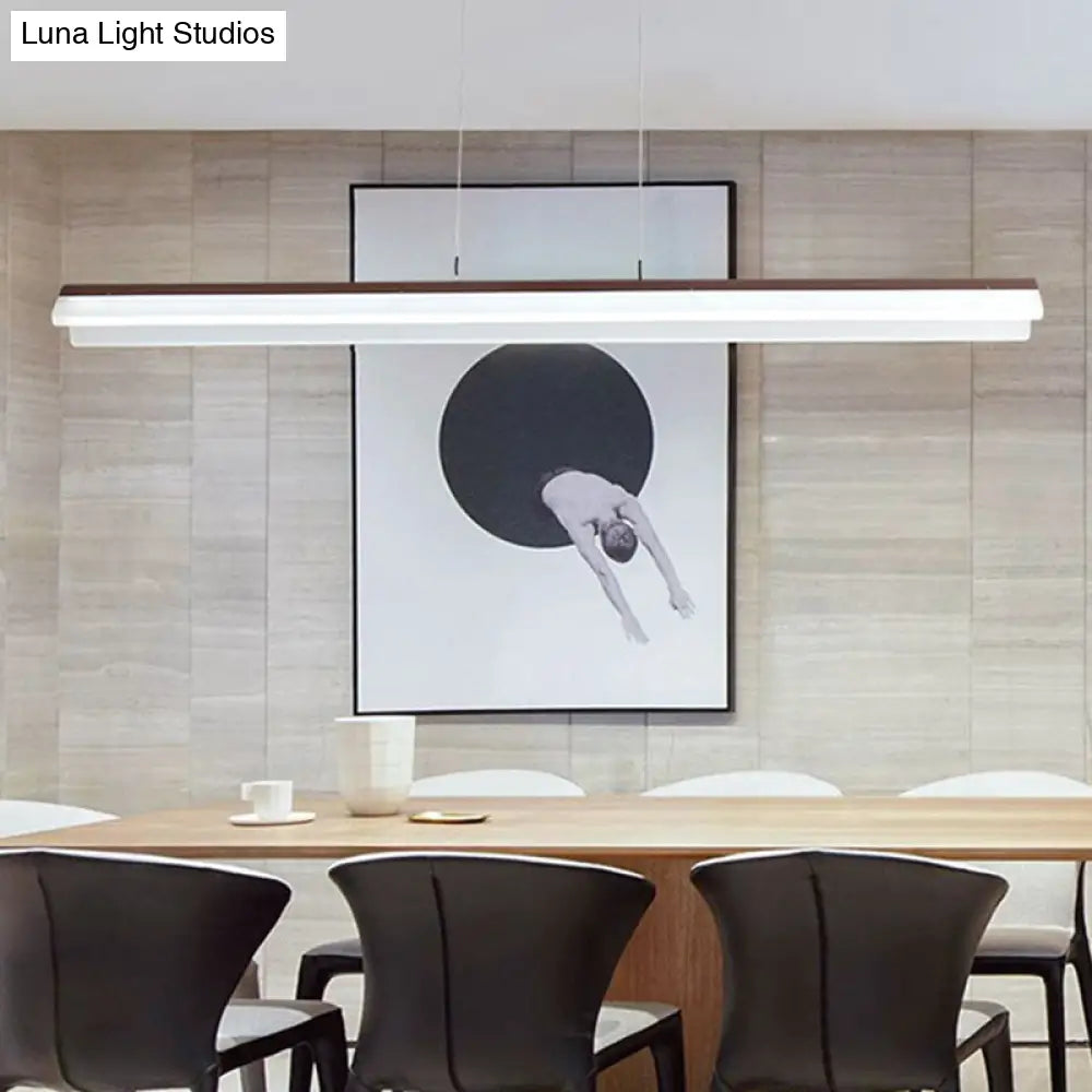DecorBites™ Sleek Coffee LED Pendant Light Fixture for Dining Room - Bend Aluminum Island Lamp