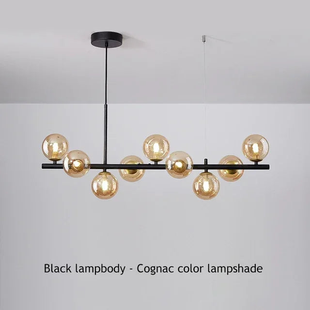 DecorBites™ Sleek Glass Ball Chandelier for Dining Room