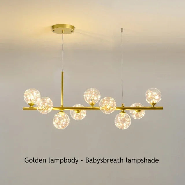 DecorBites™ Sleek Glass Ball Chandelier for Dining Room