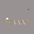 DecorBites™ Sleek Gold Curves Pendant Light with Simplicity LED and Ball Shade