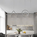 DecorBites™ Sleek Island Light Fixture with Minimalistic Curves - Metallic Suspension Lighting for Living Room