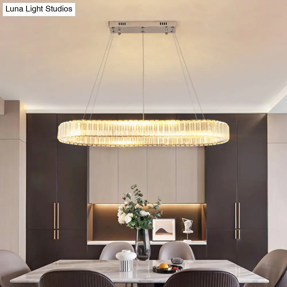 DecorBites™ Sleek LED Suspension Lamp with Optical K9 Crystal - Perfect for Restaurants and Islands