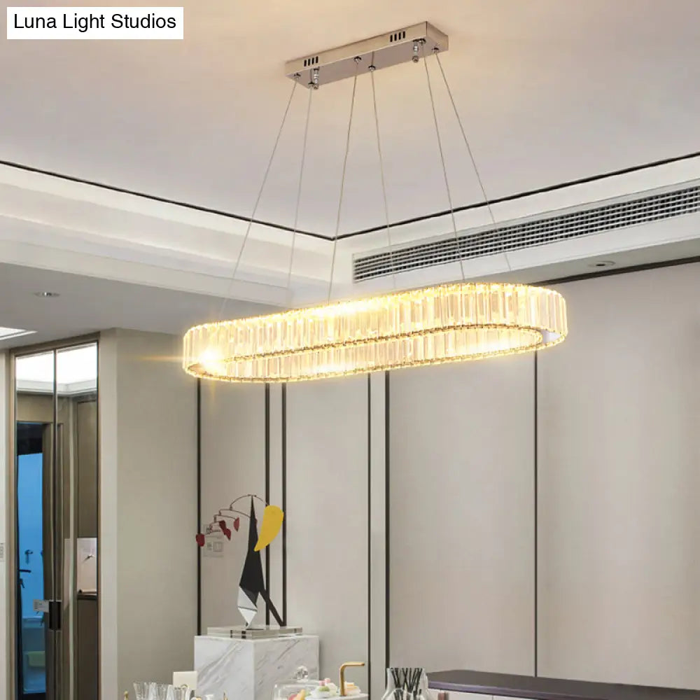 DecorBites™ Sleek LED Suspension Lamp with Optical K9 Crystal - Perfect for Restaurants and Islands