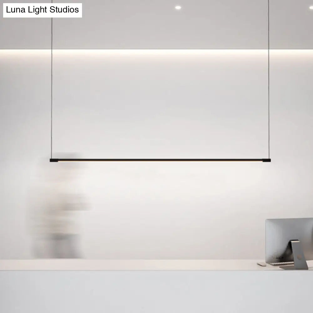 DecorBites™ Sleek Metal Black LED Pendant Lamp for Stylish Island Table