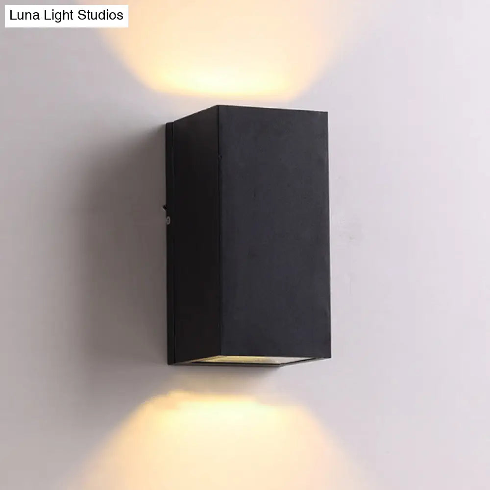 DecorBites™ Sleek Metal LED Flush Mount Wall Sconce for Porch - Rectangle, Cylinder, Triangle Shapes - Simplicity design - 1/2-Light - Black Finish