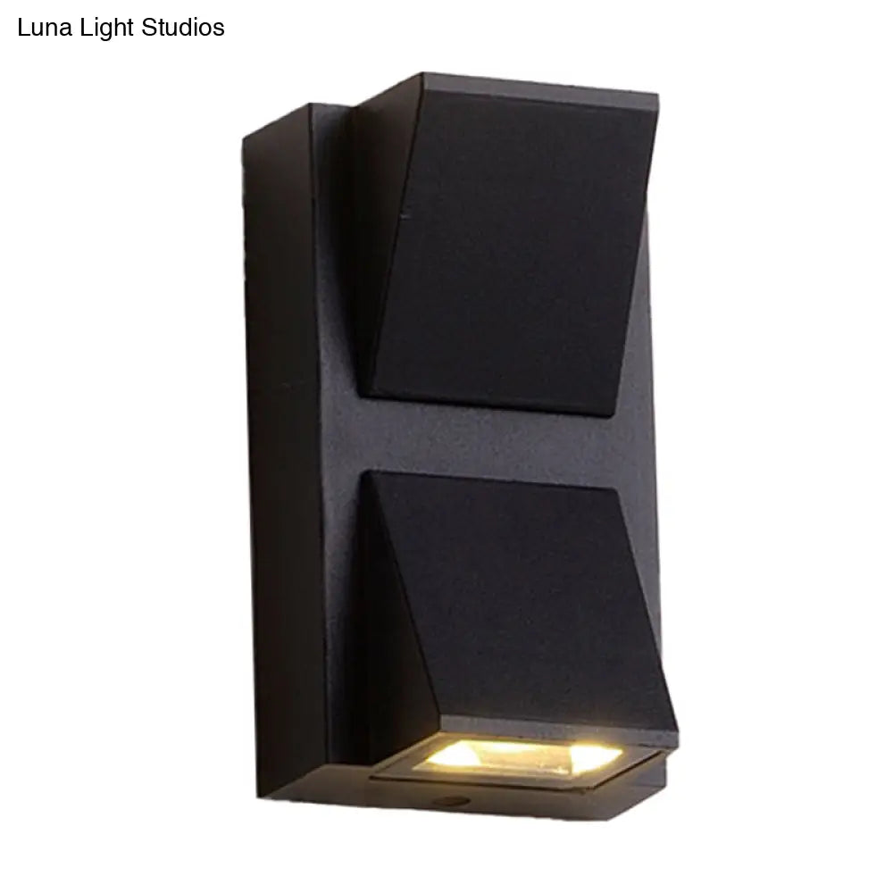 DecorBites™ Sleek Metal LED Flush Mount Wall Sconce for Porch - Rectangle, Cylinder, Triangle Shapes - Simplicity design - 1/2-Light - Black Finish