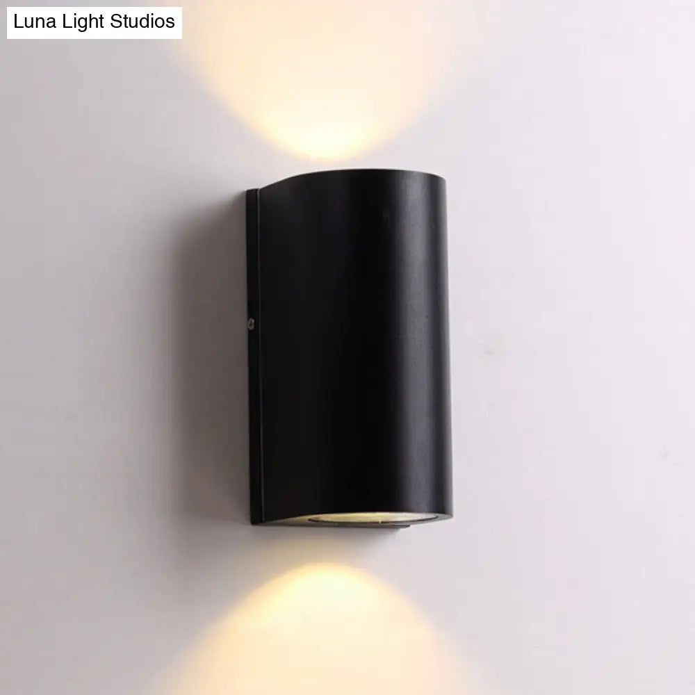 DecorBites™ Sleek Metal LED Flush Mount Wall Sconce for Porch - Rectangle, Cylinder, Triangle Shapes - Simplicity design - 1/2-Light - Black Finish