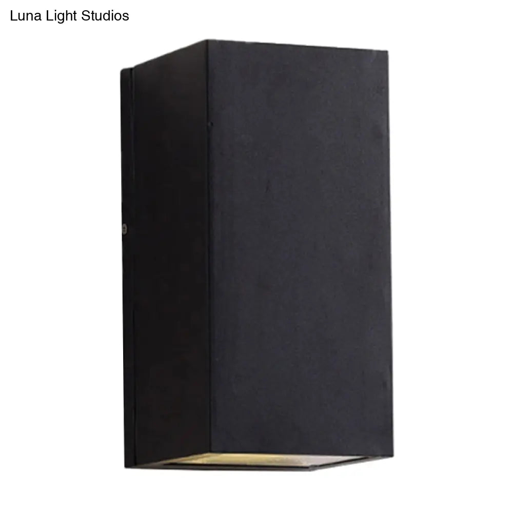 DecorBites™ Sleek Metal LED Flush Mount Wall Sconce for Porch - Rectangle, Cylinder, Triangle Shapes - Simplicity design - 1/2-Light - Black Finish