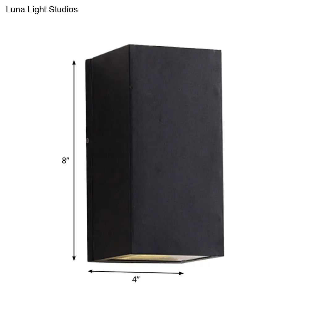 DecorBites™ Sleek Metal LED Flush Mount Wall Sconce for Porch - Rectangle, Cylinder, Triangle Shapes - Simplicity design - 1/2-Light - Black Finish