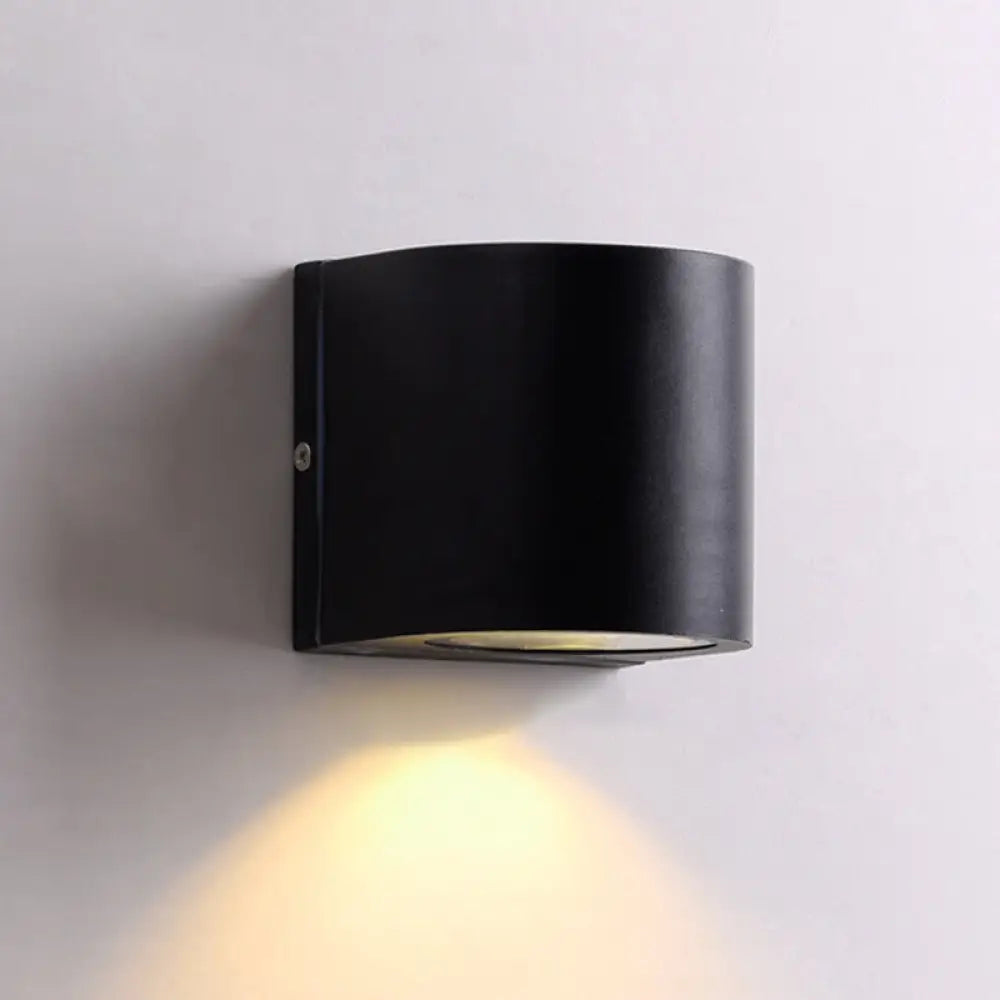 DecorBites™ Sleek Metal LED Flush Mount Wall Sconce for Porch - Rectangle, Cylinder, Triangle Shapes - Simplicity design - 1/2-Light - Black Finish