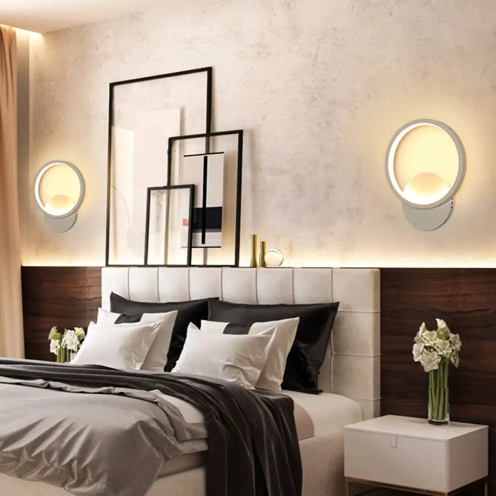 DecorBites™ Sleek White Geometric LED Wall Sconce for Stairway - Simplicity & Style