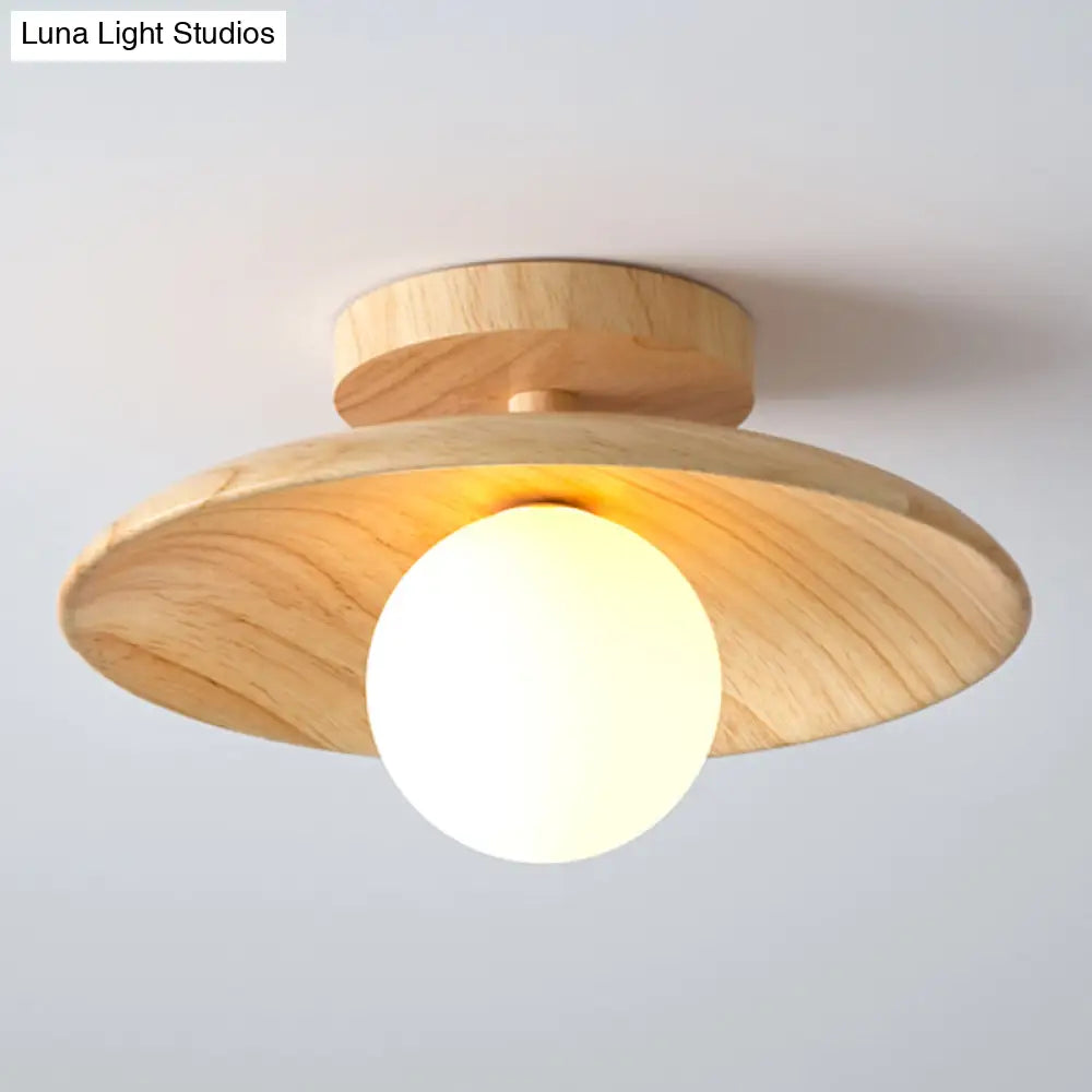 DecorBites™ Sleek Wooden Ceiling Light - Mini Semi Flush Mount Hallway Lamp