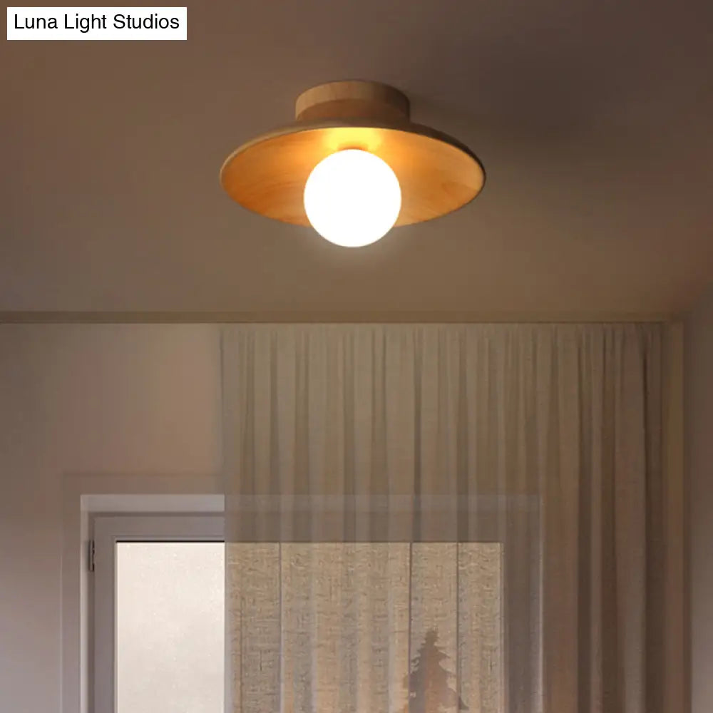 DecorBites™ Sleek Wooden Ceiling Light - Mini Semi Flush Mount Hallway Lamp