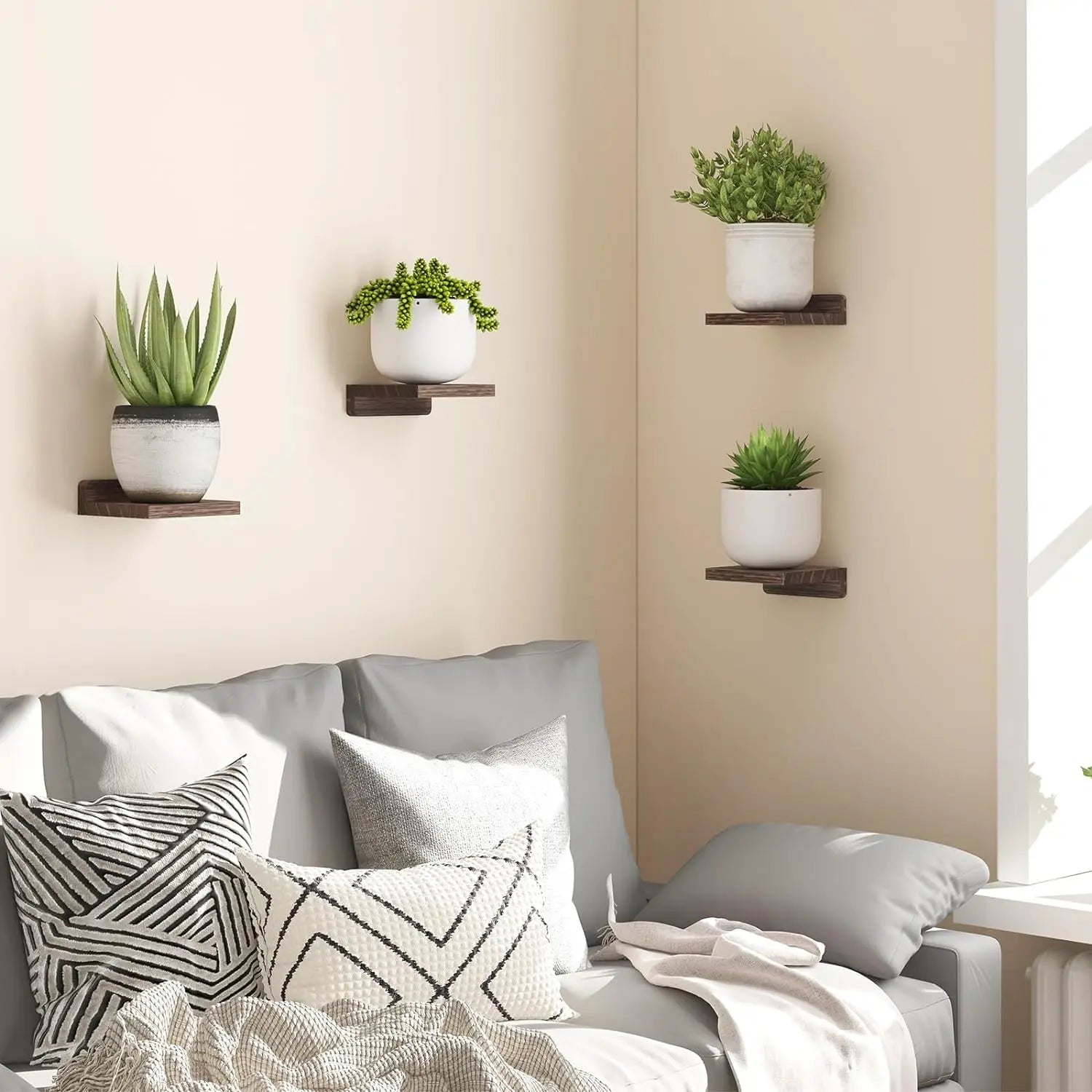 DecorBites™ Small Wood Floating Shelves 4-Pack