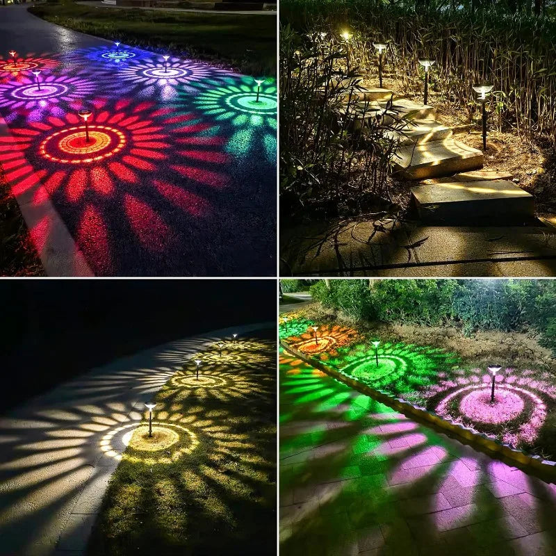 DecorBites™ Solar Pathway Lights 6 Pack, Color Changing & Warm White LED, Waterproof
