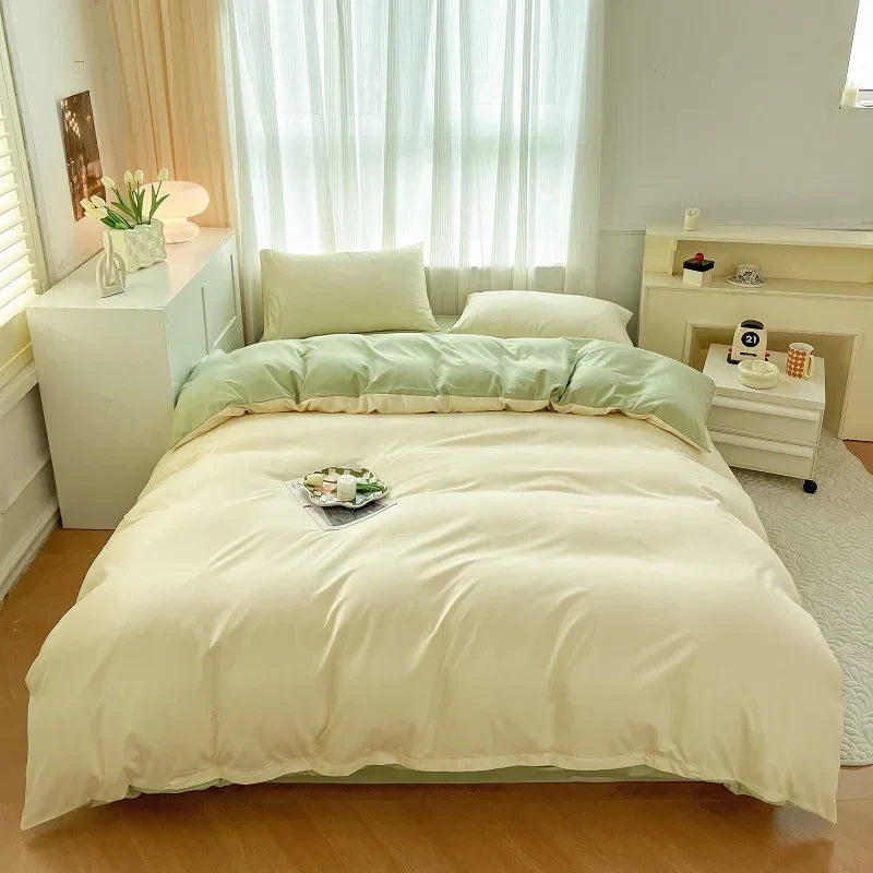 DecorBites™ Solid Color Brush Fabric Bedding Set - 4 Pieces