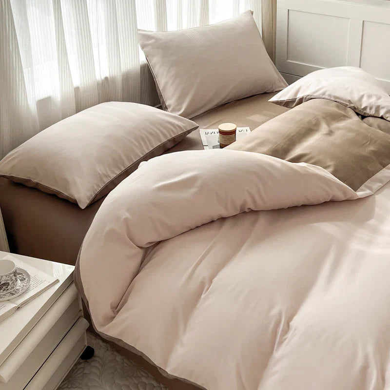 DecorBites™ Solid Color Brush Fabric Bedding Set - 4 Pieces