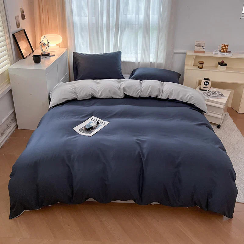 DecorBites™ Solid Color Brush Fabric Bedding Set - 4 Pieces