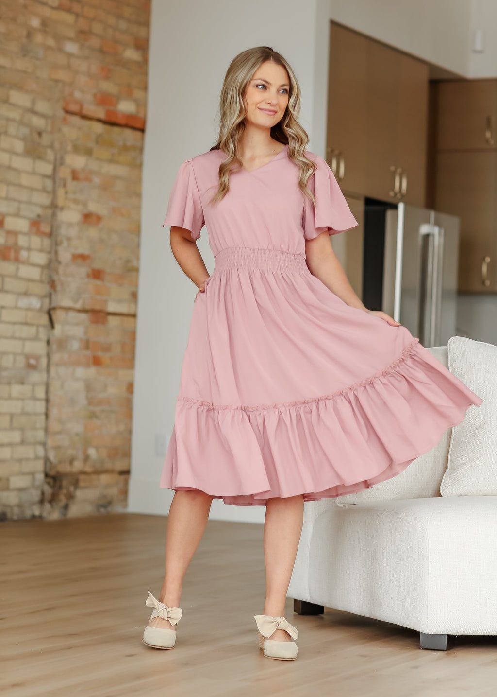 Sophie V-Neck Midi Dress