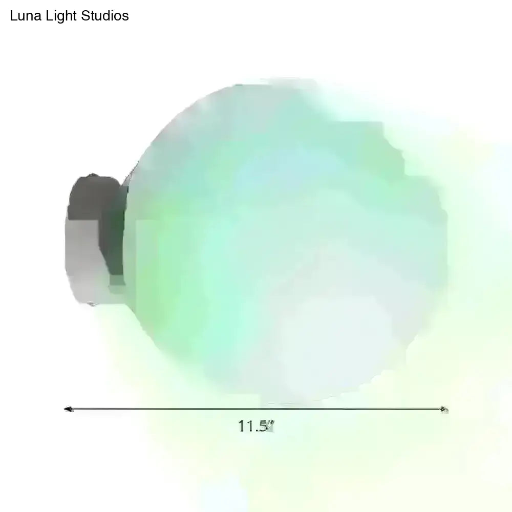 DecorBites™ Spherical Glass Sconce Light - Minimalist Wall Mounted Lighting for Balcony - 1 Bulb, White, 10"/11.5"/13" Wide