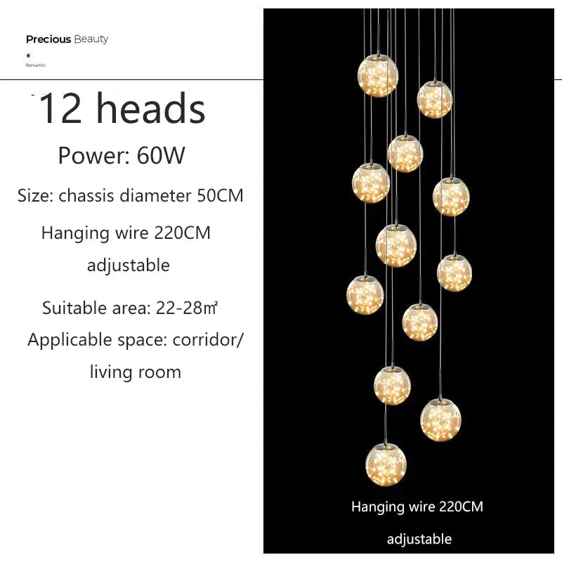 DecorBites™ Spiral Crystal Ball Chandelier Light - Free Shipping