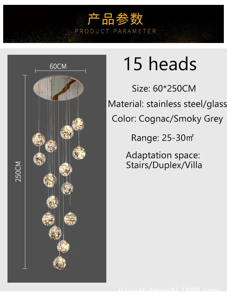 DecorBites™ Spiral Crystal Ball Chandelier Light - Free Shipping