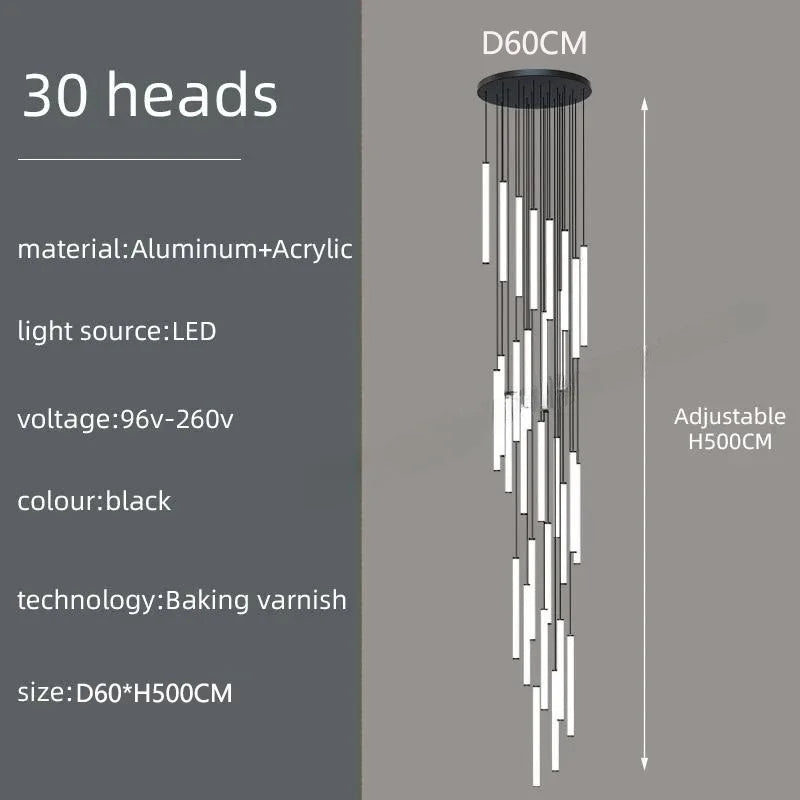 DecorBites™ Spiral LED Ceiling Chandelier for Modern Home