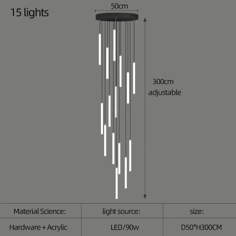 DecorBites™ Spiral LED Ceiling Chandelier for Modern Home