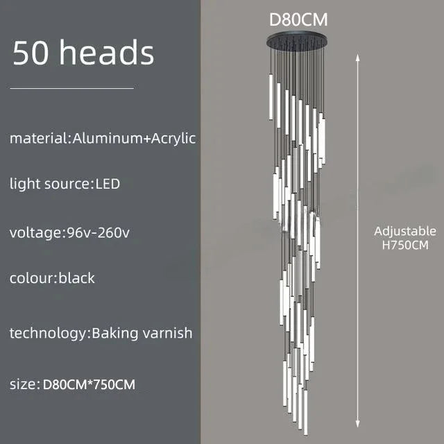 DecorBites™ Spiral LED Ceiling Chandelier for Modern Home