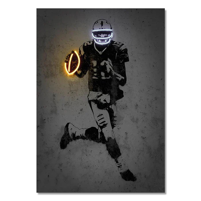 DecorBites™ "Sports Stars Neon Wall Art Print"
