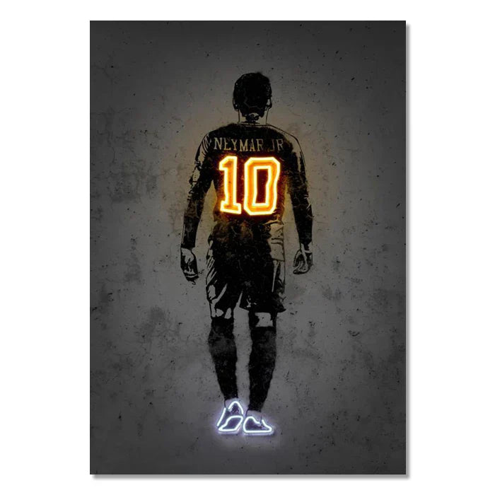 DecorBites™ "Sports Stars Neon Wall Art Print"