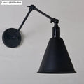 DecorBites™ Stylish Antique Wrought Iron Wall Sconce with Cone Table Design and 1 Head in Black or White