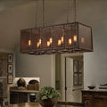 DecorBites™ Stylish Black Pendant Lamp with Rectangle Wire Net Metal Shade for Farmhouse Dining Room and Island Lighting