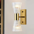 DecorBites™ Stylish Crystal Hourglass Wall Light Fixture - 2-Light Gold Up and Down Wall Sconce