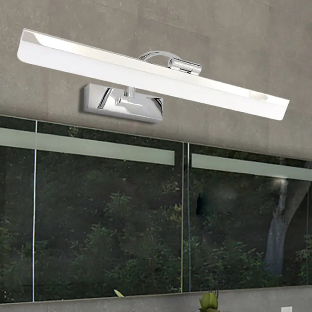 DecorBites™ Stylish Integrated LED Nickel Finish Wall Vanity Lamp – Warm/White Light, Acrylic Rectangular Design – 16.5"/20.5" W