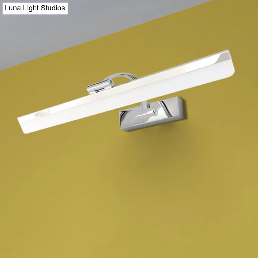 DecorBites™ Stylish Integrated LED Nickel Finish Wall Vanity Lamp – Warm/White Light, Acrylic Rectangular Design – 16.5"/20.5" W