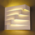 DecorBites™ Stylish White Wall Mounted Lamp for Living Room - 1 Stair Shaped Plaster Shade Light Fixture