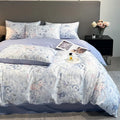 DecorBites™ Summer Floral Satin Silk Duvet Cover Set