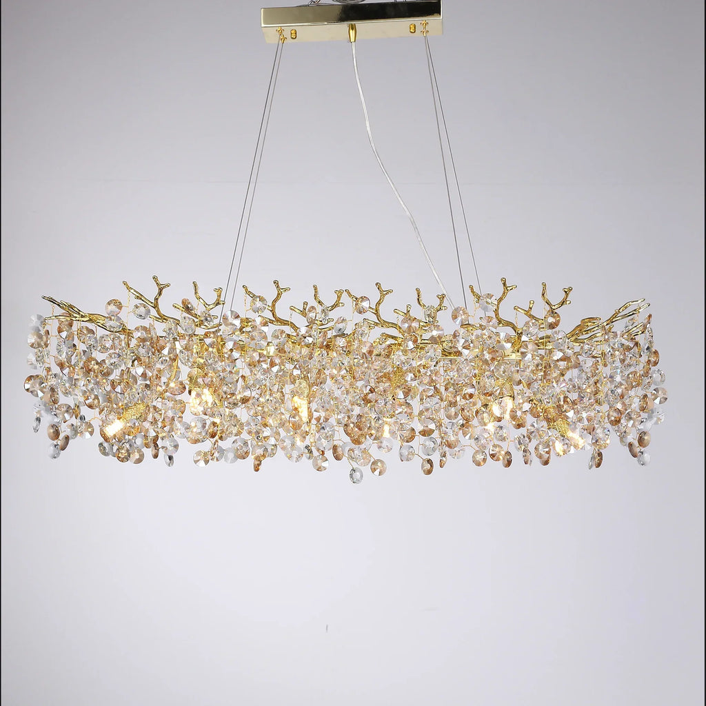 DecorBites™ Sunflower Crystal Chandelier for Dining Room